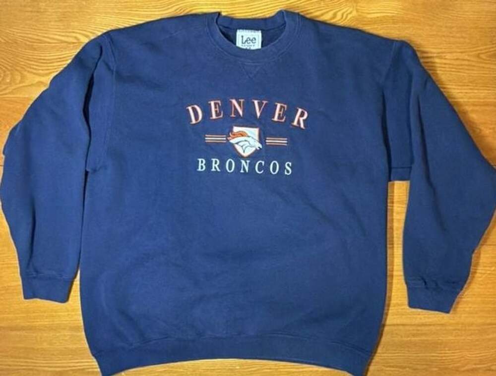 Lee Sport Denver Broncos Sweatshirt Size XL Blue Vintage NFL Football Crewneck